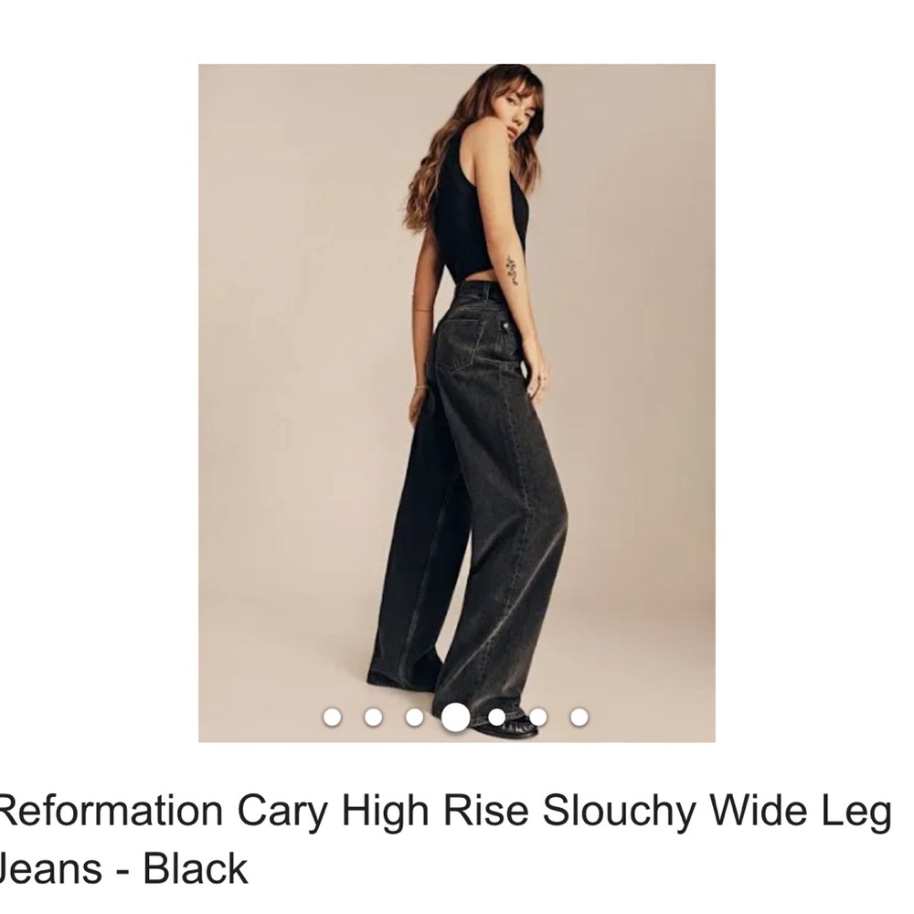 Reformation Cary jeans anthropology size 31 $168 black wide leg